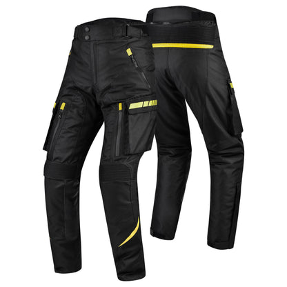 Black Motorcycle Protective Riding Pants with Reflective Accents