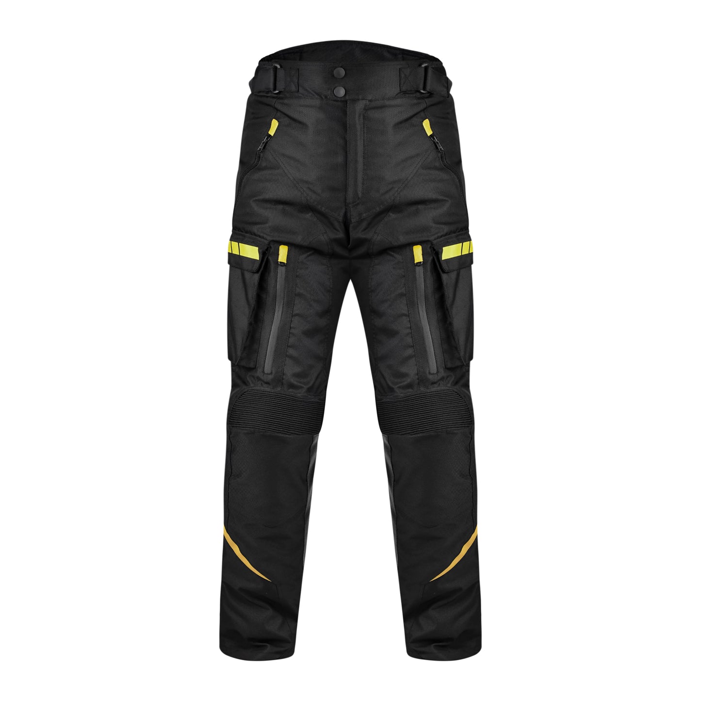 Black Motorcycle Protective Riding Pants with Reflective Accents