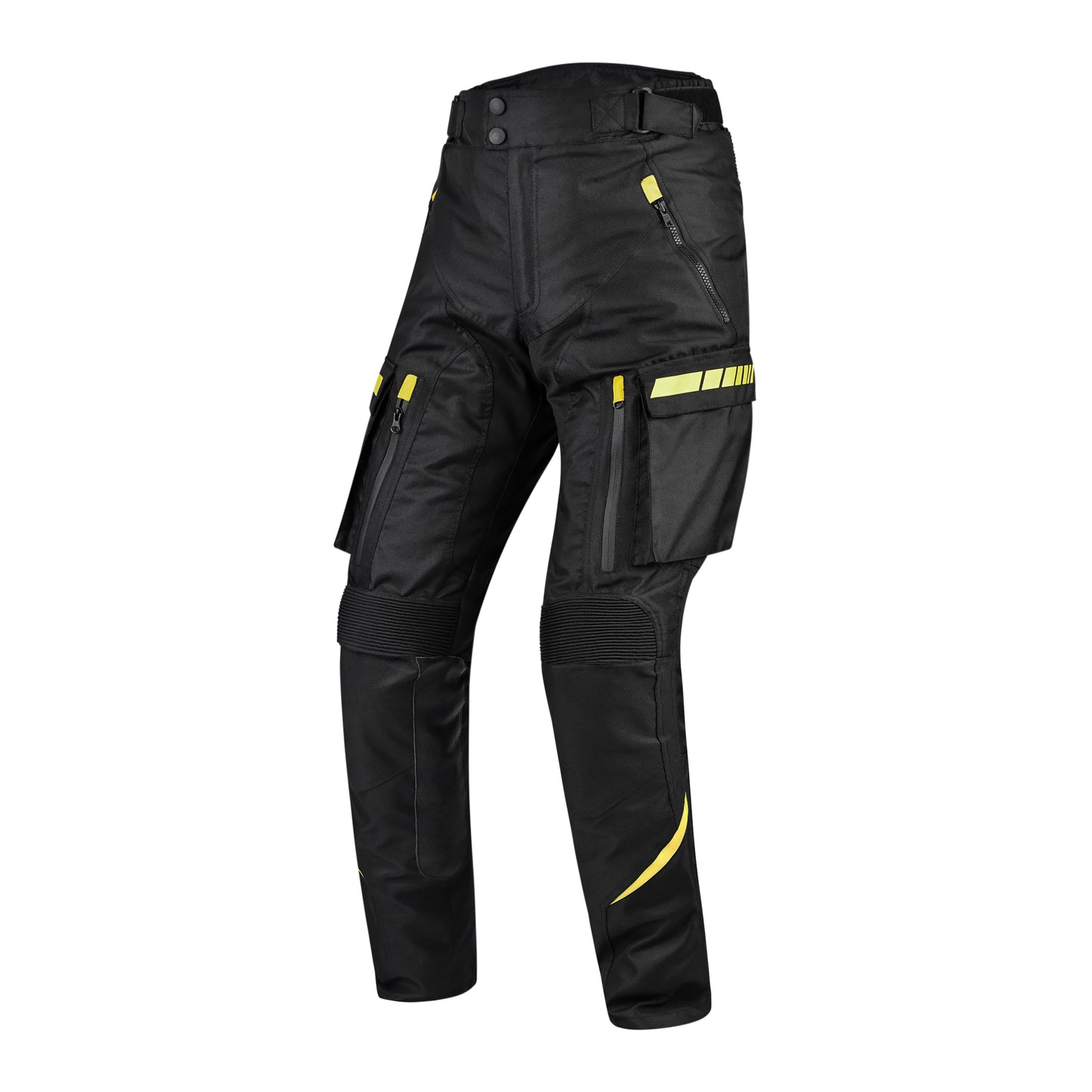 Black Motorcycle Protective Riding Pants with Reflective Accents
